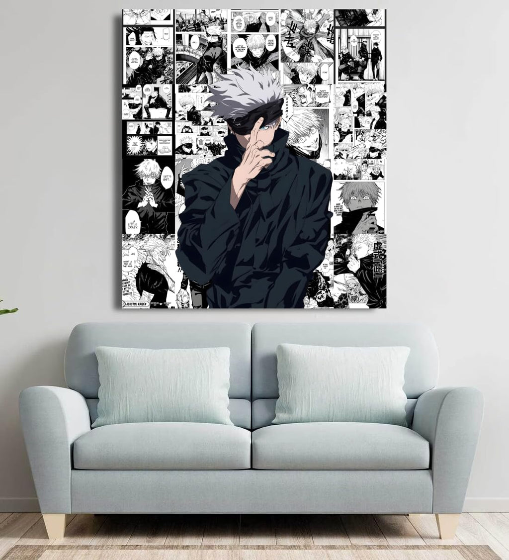 Gojo Satoru Manga Collage Poster Set - Set of 20, 210 mm x 297 mm, 300 GSM Paper, Anime Posters, Gojo Poster (Gojo Manga 1) - Glue Dots Included, Cardstock