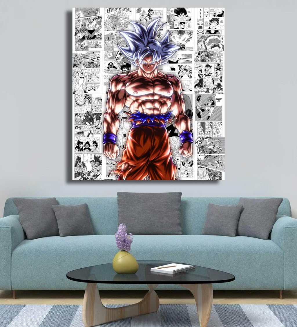 Goku Manga Collage Poster Set - Set of 20, 210 mm x 297 mm, W/Self-Adhesive, Premium-Quality Posters, 300 GSM Paper, Posters For Anime Fans (Goku Manga 1) - Glue Dots Included, Cardstock