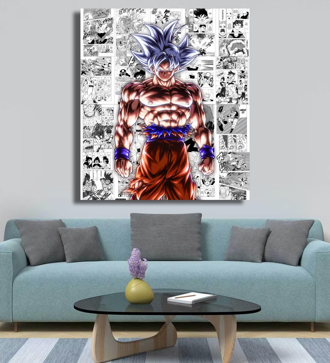Goku Manga Collage Poster Set - Set of 20, 210 mm x 297 mm, W/Self-Adhesive, Premium-Quality Posters, 300 GSM Paper, Posters For Anime Fans (Goku Manga 1) - Glue Dots Included, Cardstock