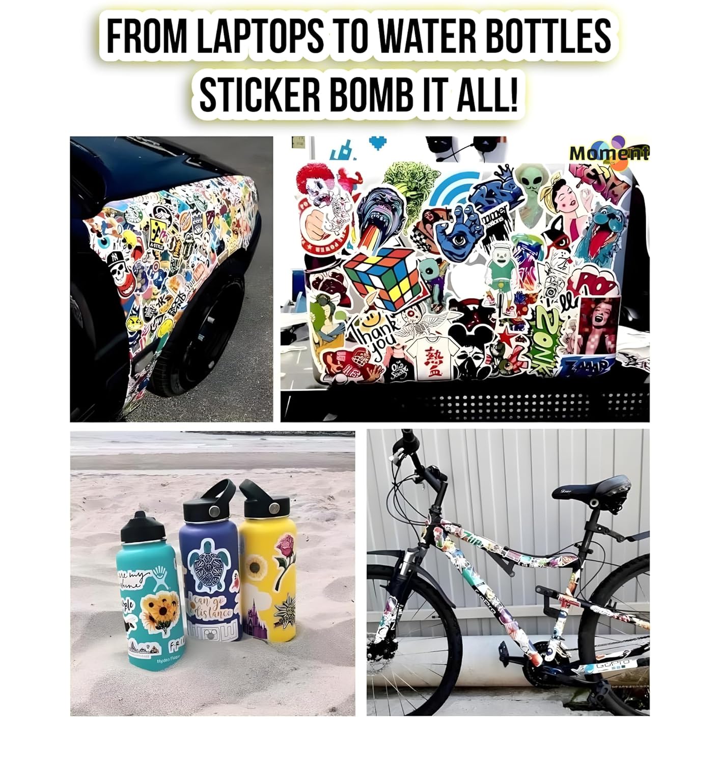 30Pcs Aesthetic Vinyl Stickers - Waterproof for Water Bottles, Laptops, Phones, Scrapbook, Guitars, Journals, and More - Reusable & Self-Adhesive, 210 mm